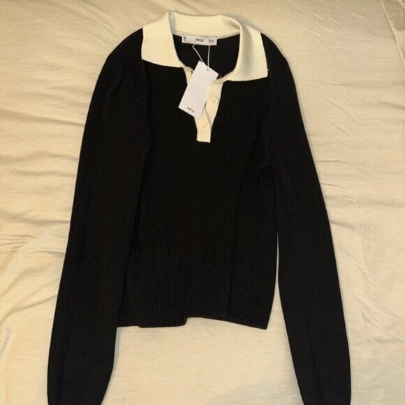 Mango Knitted Polo Neck Sweater - Picture 1 of 5